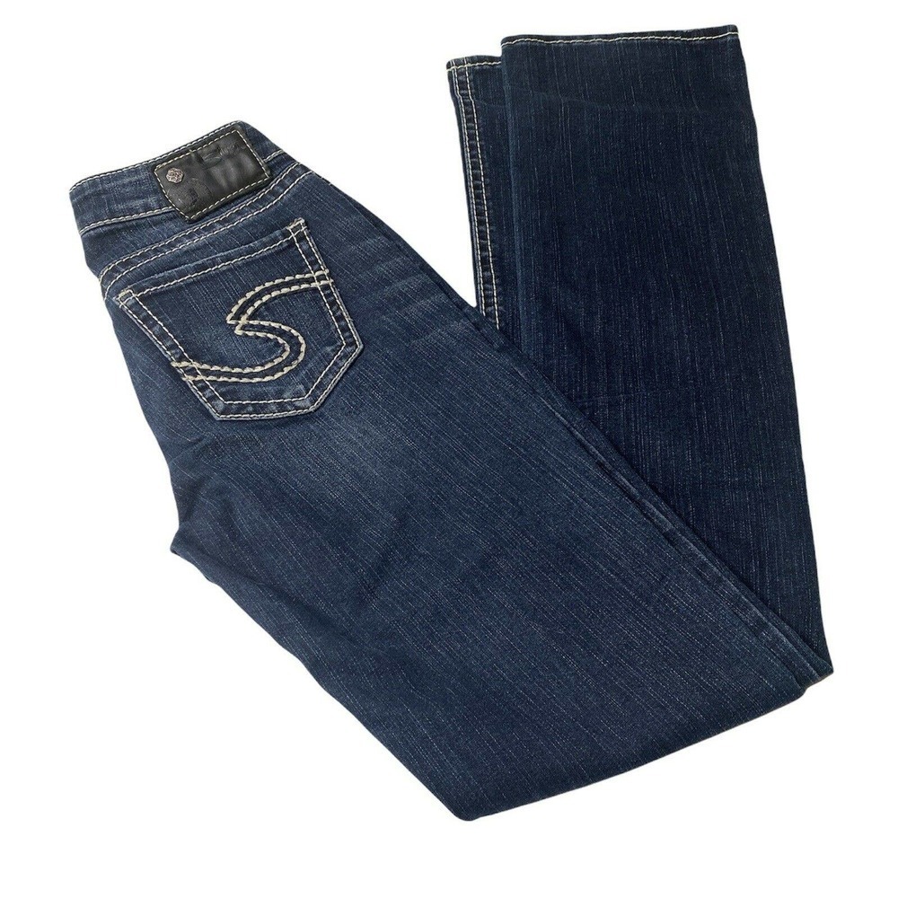 Silver Suki Jeans Sz 25 X 33 Straight Jeans Blend Western Equestrian Cowgirl